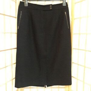 Harve Benard Zip Back Pockets Wool Blend Skirt